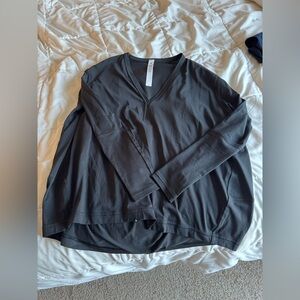 Black Lululemon V-Neck Long Sleeve Shirt